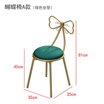 북유럽 미니멀 리본 체어 화장대 의자 네일샵 대기실, 나비 의자 A 그린 쿠션