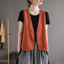 여성 조끼 무지 린넨 심플 캐주얼 베이직 데일리 민소매 상의 봄 여름 가을 예쁜 여자 조끼 woman vest XK0267
