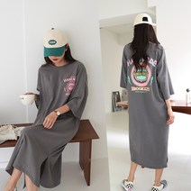 하늘바라기 여성용 빈티지 나염 원피스