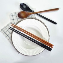 고급 옻수저 옻칠 나무수저세트 1벌, 블랙1p