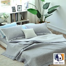 워싱 베드 순면 스프레드 이불 목화솜 스프레드, 블루