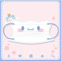 Sanrio-만화 일회용 얼굴 마스크 카와이 쿠로미 시나모롤 마이 멜로디 헬로키티 보호 마스카라 성인용 3 중 먼지 방지, 24 10pcs C