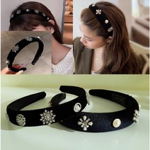 비바브 벨벳 명품 큐빅 머리띠 2 type