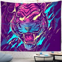 미디어월Mount Fuji Tapestry Fluorescent Wall Cloth Kanagawa Wave Hanging Decorative Home UV Reaction, 02 150x100cm, 03 3