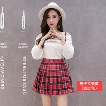 [LM] 여성 하이 웨스트 플리츠 스커트 Y2k 여름 캐주얼 카와이 a 라인 체크 무늬 일본 Preppy 스타일 미니 스커트 For Girls