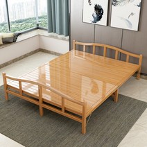 접이식 대나무 침대 병원 렌탈 나무 대청마루 바닥, 폭 100x197cm 길이탄화 와이드