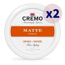 Cremo 크레모 헤어 스타일링 왁스 매트 크림 라이트 홀드 & 로우 샤인 113g 2개
