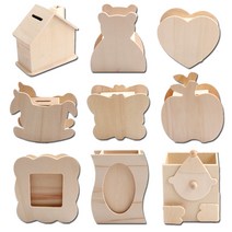 [아이디몬] 나무저금통 나무펜꽂이 팬시우드 DIY 꾸미기 만들기, 01. 나무저금통-집굴뚝