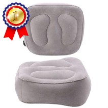 휴대용 에어 풋레스트 1단 1P 발 받침대 쿠션 여행 휴대용캠핑의자 야외용접이식의자 휴대의, 그레이