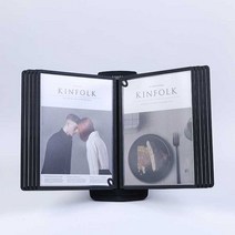 홍보물 카달로그 브로셔 꽂이 A4 페이지넘김 10p, 검은색