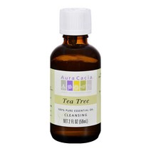 Aura Cacia 100% 퓨어 아로마테라피 에센셜 오일 클렌징, Tea Tree, 59ml, 1개