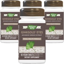 네이쳐스웨이 징크골드 아이즈 루테인 20mg 비건 타블렛, 60개입, 4개