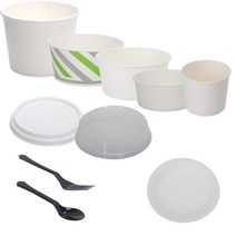 350cc 380cc 520cc 종이용기 100개 분식용기 컵밥용기 빙수용기, 14cm 종이접시 100개