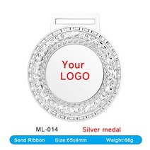 맞춤형 스포츠 수상 메달 컬러 리본 포함 빈 제조 공급 업체 트로피 선물, 02 Silver