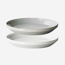 킨토 림 플레이트 - 240mm 도자기 접시 2색상, 그레이