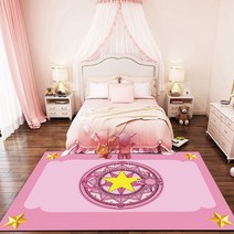 CARTOON MOON SAKURA MAGIC CAPTOR CARD 스퀘어 러그 매직 어레이 카펫 현관 매트 미끄럼 방지 플러시 거실 홈 플로어