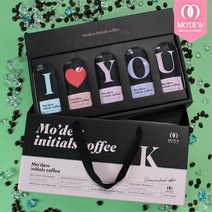 모듀 이니셜 더치커피 선물세트 문구조합 35매 40매, 옵션8)I 하트 DAD 아일러브아빠 선물세트, 모듀 이니셜 더치커피 40매 선물세트