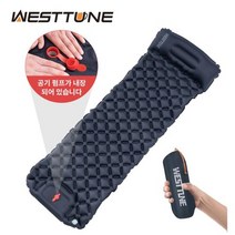 야외 슬리핑 패드 캠핑 공기주입 매트리스 내장 펌프 초경량 에어 쿠션 여행 하이킹을 위한 헤드레스트와 여행 매트, Royal Blue