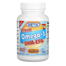 Deva 식물성 오메가3 해조류 DHA EPA 90캡슐 1개, 2개