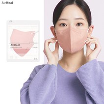 에어힐 국산 여름용 써멀본드 라이트핏 새부리형 마스크 컬러 대형 50매, 핑크