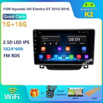 안드로이드올인원 현대 I30 Elantra GT 2012 HD 1280*720 4G LTE 안드로이드 11 DSP IPS 일체형 차량용 멀, 02 K2 4Core 1G 16G