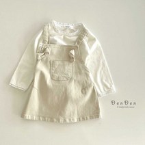 [꿈망울] 아동복 키즈 봄/가을 여아 스커트 봉봉멜빵치마(4color)