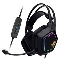 id COX SCARLET 가상 7.1 RGB 노이즈 캔슬링 마이크 진동 초경량 헤드셋 (블랙), 블랙2057176 1, 본상품