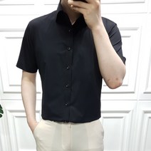 프롬엘 구김없는 프리미엄 링클프리 스판 남자 정장 반팔 와이셔츠 빅사이즈까지