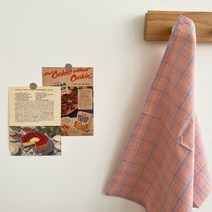 목화베리 키친크로스 테이블매트 면거즈 린넨 체크, 로맨틱핑크, 1개