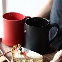 매트 무광 머그컵 머그잔 주스 물 카페 커플 컵 명품 큰 롱, 블랙