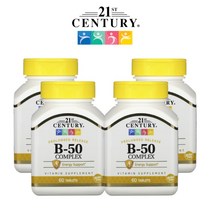 (4팩 기획) 21세기센츄리 B-100 Complex 비타민B 컴플렉스 8종 칼슘 함유 서방형 60타블렛, 4개