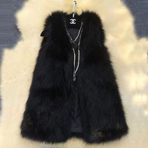 밍크베스트 모피조끼 캐시미어 여성 오버핏 빅사이즈 진도 퍼 조끼 오피스 정장 연회 하객