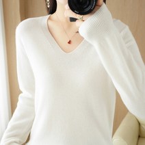 지나홈 여성 브이넥 긴팔 니트 1P