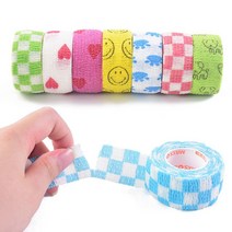 압박 밴드 관절 테이핑 관절보호 생활용품 자가점착 무늬 2.5cm, 블루카