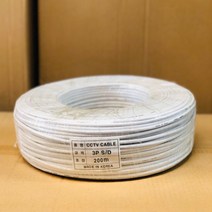 천지 cctv 영상 케이블 CCA 3C 백색 200M, 1롤, CCTV CABLE
