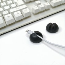 ZZJJC 펀치리스 데이터선 수납고정기 충전선 이어폰 와이어선기 사무실 책상머리선고정기, XT.블랙, 1공.*****12개별포장*