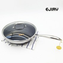 에지리) 일본 EJIRY 스텐큐브 양면 단면 웍 궁중팬 볶음팬(인덕션 사용가능), 양면 28cm[뚜껑포함]