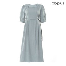 에이비플러스 ab.plus 체크 스퀘어넥 반팔 롱원피스 (LSW5MO41A)