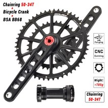 자전거크랭크 자전거부품 GOLDIX 초경량 로드 바이크 크랭크셋 5034T/5236T/5339T GXP 체인링 165/170/172.5/175mm 길이 자전거 크랭크, [02] 170mm, [06] Crank BB68 5034T