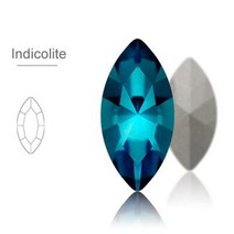 아쿠아씰 크리스탈 라인석 상단 스톤 의류 공예 쥬얼리에 적합한 라인스톤에 유리 접착제, Indicolite+7X15mm 10Pcs