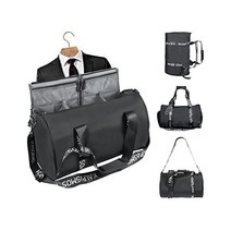 Krone Kalpasmos Convertible Garment Duffel Bag for Men 2 In 1 Hanging Travel Garment Bag for Weeken, Medium, Black