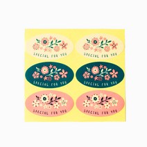 달곰베이킹 스티커 플라워(타원), 1장(6개), 1개