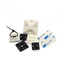 대형 케이블 타이 정리 고정 전기선 접착 홀더 마운트베이스 탈착식 자기 벽 마운트 클립, Black HS-10 12x12, 10pcs