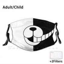 모노 쿠마 미소 마스크 단간 론파 모노쿠마 무서운 애니메이션 어두운 곰 웃음 악마, One Size, Child Mask