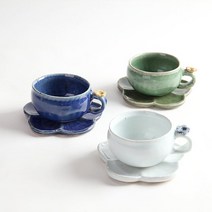 꽃잎 주물럭 쌍화차잔 대추 생강 한방차잔 3color, 화이트