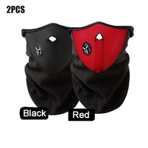 오토바이 헬멧 액세서리 용품 오토 이 마스크 유니섹스 야외 사이클링 스카프 따뜻한 목, 2PCS 블랙 레드