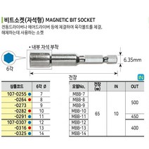 국산 MBB 자석 6각 비트소켓 8mm 10mm 11mm 12mm 13mm 14mm 육각비트 소켓 드릴 비트