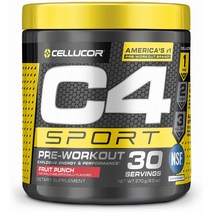 남녀 헬스보충제 근육강화 에너지증가 질소함유 화합물 C4 Sport Pre-Workout NSF Certified Powder 270g, 과일펀치 x 2