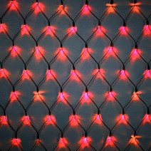 LED 200구 그물 네트 라이트 1.5m*1.5m 크리스마스 파티 트리 나무 장식 커튼 전구, 200구 연결그물_투명선/빨강(+무점멸)