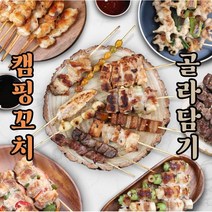 캠핑음식 염통꼬치 닭꼬치 모듬꼬치 닭똥집 닭발 닭껍질 막창 캠핑용 꼬치 18종 소스 총집합, 6.순살닭꼬치 10개